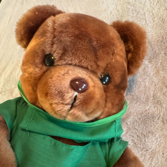 Vintage Dr Teddy MD Plush Bear green Medical Scrubs With Mask Walmart 16" tall - Picture 7 of 7